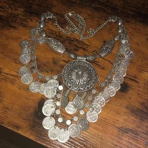 Silver bangle necklace